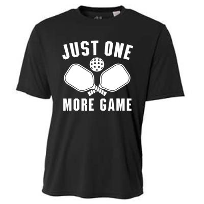 Funny Just One More Game Pickleball Player Gift Pickleballers Cooling Performance Crew T-Shirt