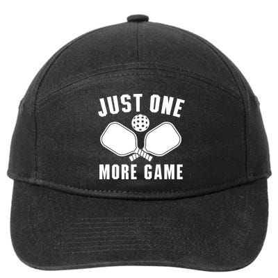 Funny Just One More Game Pickleball Player Gift Pickleballers 7-Panel Snapback Hat