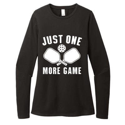 Funny Just One More Game Pickleball Player Gift Pickleballers Womens CVC Long Sleeve Shirt