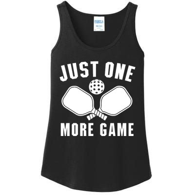 Funny Just One More Game Pickleball Player Gift Pickleballers Ladies Essential Tank