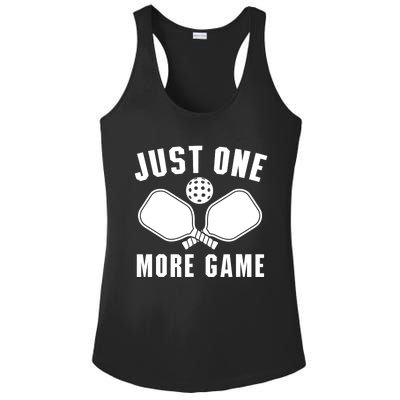 Funny Just One More Game Pickleball Player Gift Pickleballers Ladies PosiCharge Competitor Racerback Tank