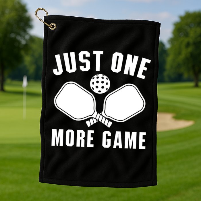 Funny Just One More Game Pickleball Player Gift Pickleballers Golf Towel