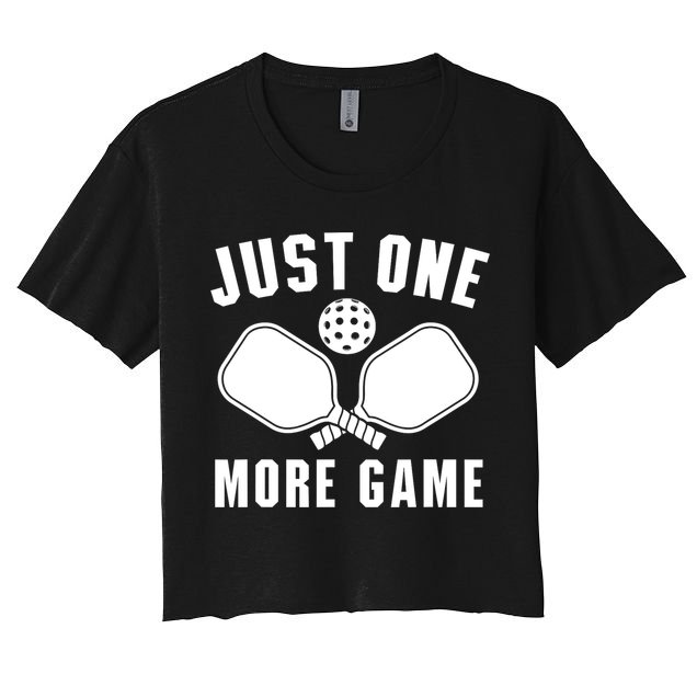 Funny Just One More Game Pickleball Player Gift Pickleballers Crop Top