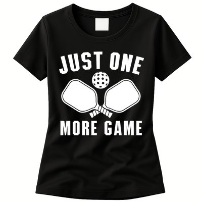 Funny Just One More Game Pickleball Player Gift Pickleballers Womens T-Shirt
