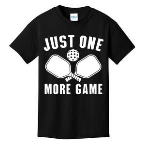 Funny Just One More Game Pickleball Player Gift Pickleballers Kids T-Shirt