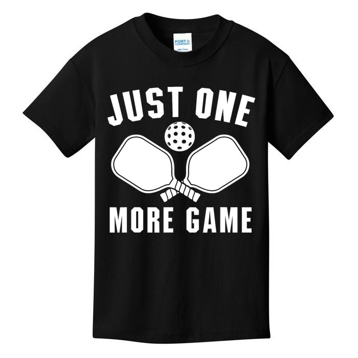 Funny Just One More Game Pickleball Player Gift Pickleballers Kids T-Shirt