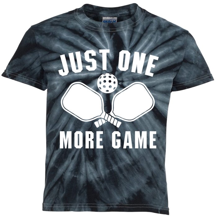 Funny Just One More Game Pickleball Player Gift Pickleballers Kids Tie-Dye T-Shirt