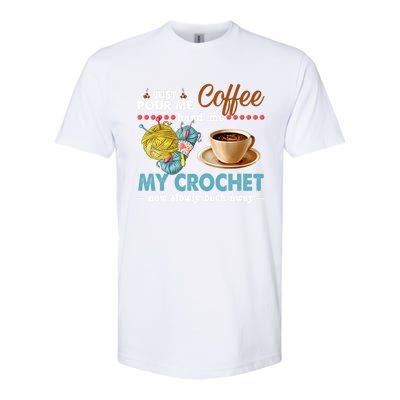 Funny Just One More Row Seamstress Knitter Crocheting Lover Gift Softstyle CVC T-Shirt