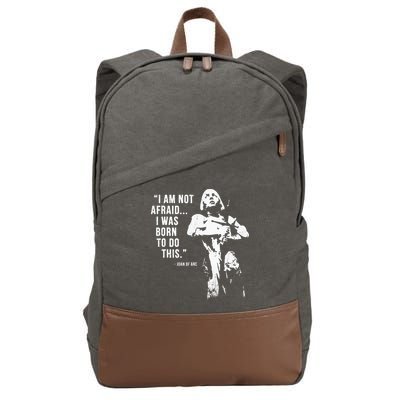 Feminist Joan Of Arc Am Not Afraid I Was Born Do This St. Cotton Canvas Backpack