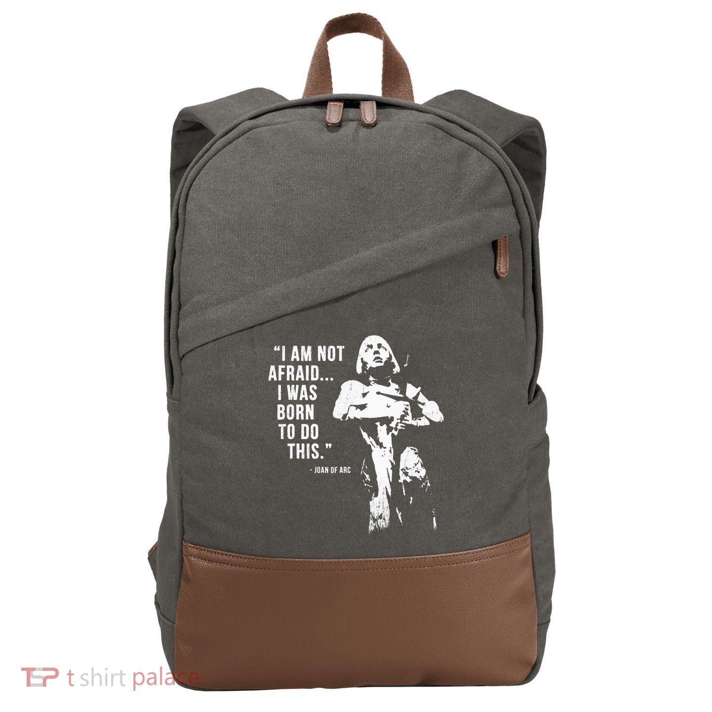 Feminist Joan Of Arc Am Not Afraid I Was Born Do This St. Cotton Canvas Backpack