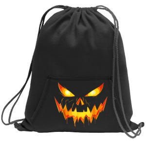 Funny Jack O Lantern Face Pumpkin Scary Halloween Gift Sweatshirt Cinch Pack Bag