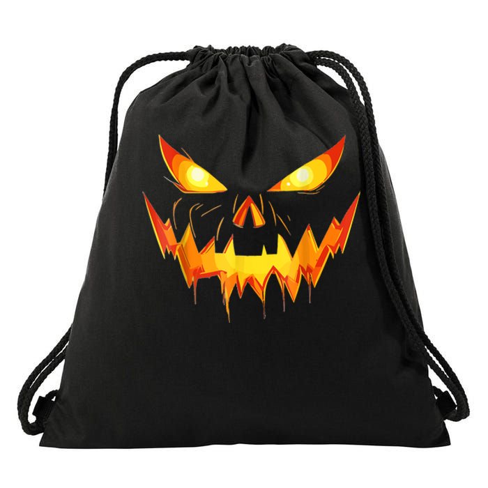 Funny Jack O Lantern Face Pumpkin Scary Halloween Gift Drawstring Bag