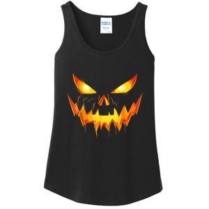 Funny Jack O Lantern Face Pumpkin Scary Halloween Gift Ladies Essential Tank