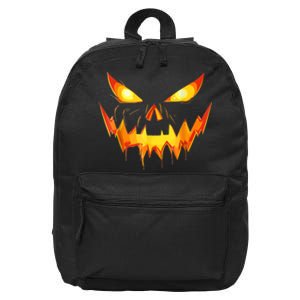 Funny Jack O Lantern Face Pumpkin Scary Halloween Gift 16 in Basic Backpack