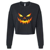 Funny Jack O Lantern Face Pumpkin Scary Halloween Gift Cropped Pullover Crew