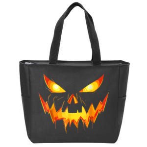 Funny Jack O Lantern Face Pumpkin Scary Halloween Gift Zip Tote Bag