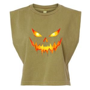 Funny Jack O Lantern Face Pumpkin Scary Halloween Gift Garment-Dyed Women's Muscle Tee