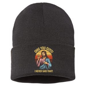 Funny Jesus Omg You Guys I Never Said That Sustainable Knit Beanie