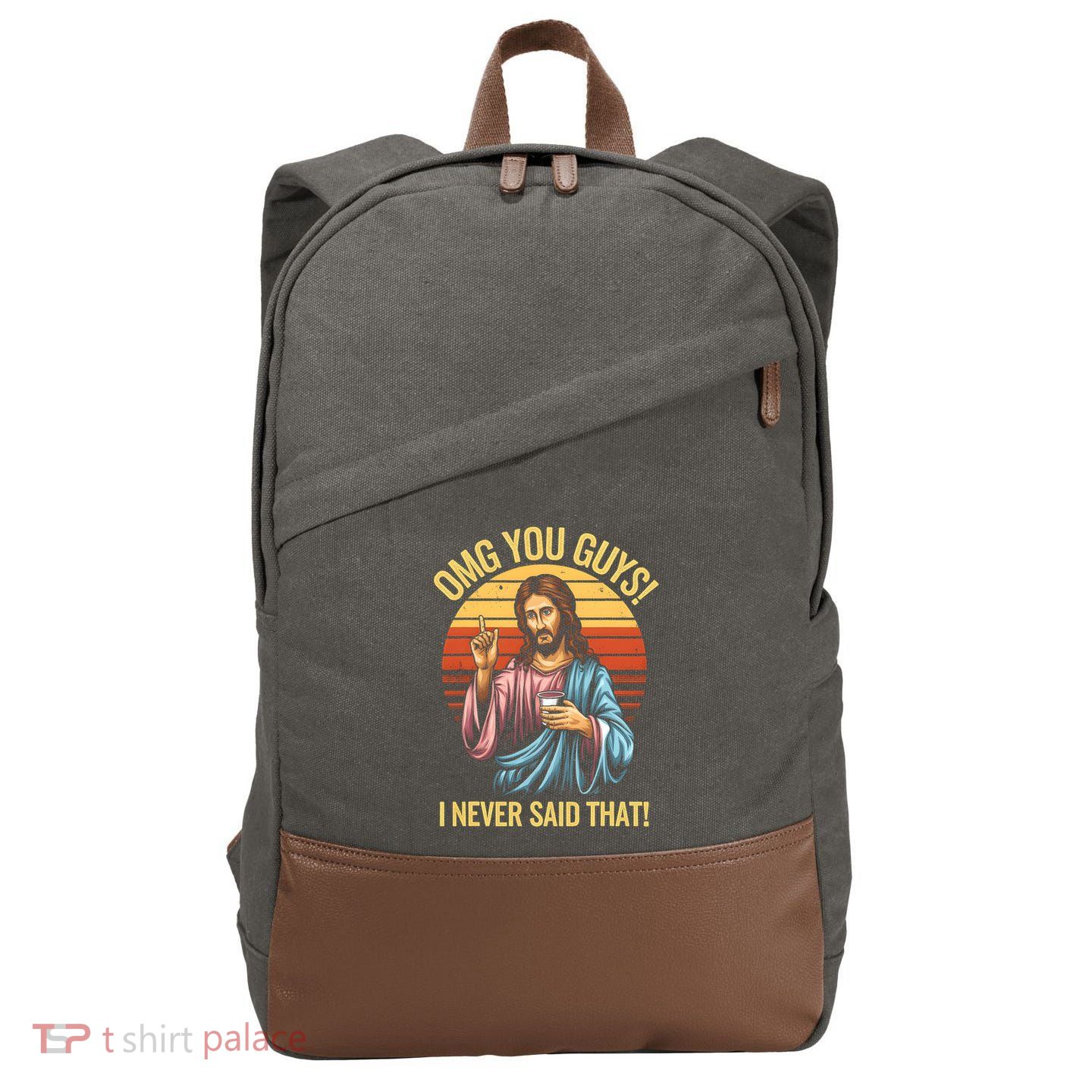 Funny Jesus Omg You Guys I Never Said That Cotton Canvas Backpack