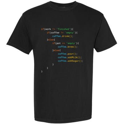 Funny Java Programmer Coffee Coding Gift For Coders Garment-Dyed Heavyweight T-Shirt