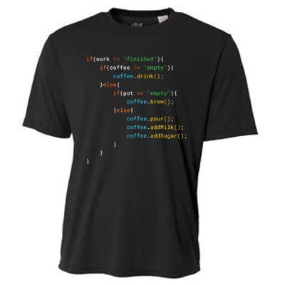 Funny Java Programmer Coffee Coding Gift For Coders Cooling Performance Crew T-Shirt