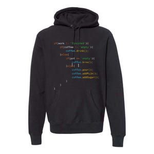 Funny Java Programmer Coffee Coding Gift For Coders Premium Hoodie