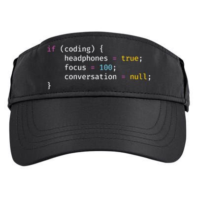 Funny Joke Programming If Coding Headphones Focus Adult Drive Performance Visor