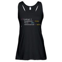 Funny Joke Programming If Coding Headphones Focus Ladies Essential Flowy Tank