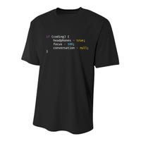 Funny Joke Programming If Coding Headphones Focus Youth Performance Sprint T-Shirt