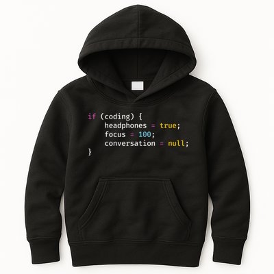 Funny Joke Programming If Coding Headphones Focus Kids Hoodie