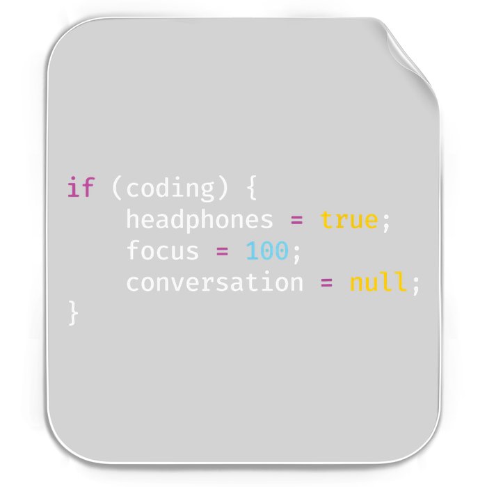 Funny Joke Programming If Coding Headphones Focus Permanent Decal Sticker