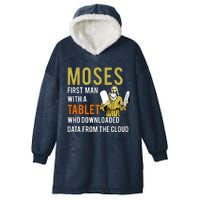 Funny Jewish Passover Moses Tablet Data Cloud Computing Hooded Wearable Blanket