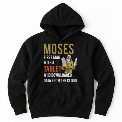 Funny Jewish Passover Moses Tablet Data Cloud Computing Hoodie