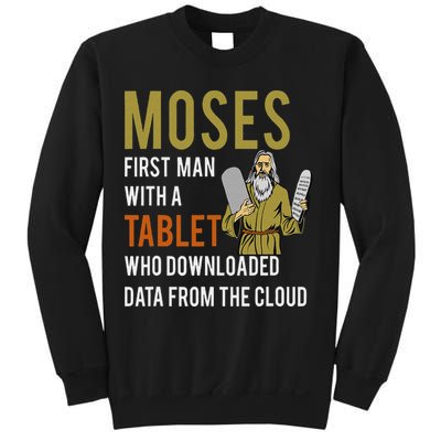 Funny Jewish Passover Moses Tablet Data Cloud Computing Sweatshirt