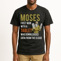 Funny Jewish Passover Moses Tablet Data Cloud Computing Tall T-Shirt