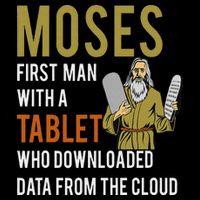 Funny Jewish Passover Moses Tablet Data Cloud Computing Button