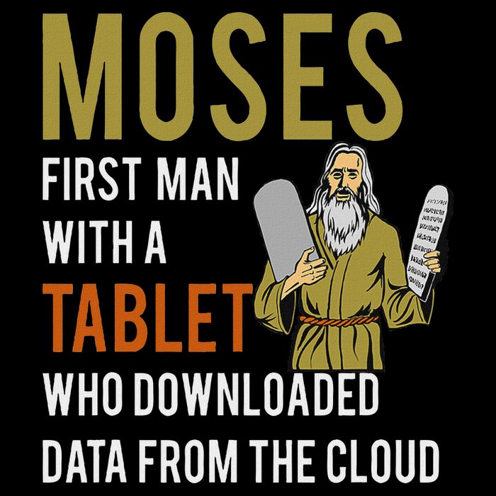 Funny Jewish Passover Moses Tablet Data Cloud Computing Button
