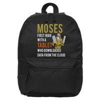Funny Jewish Passover Moses Tablet Data Cloud Computing 16 in Basic Backpack
