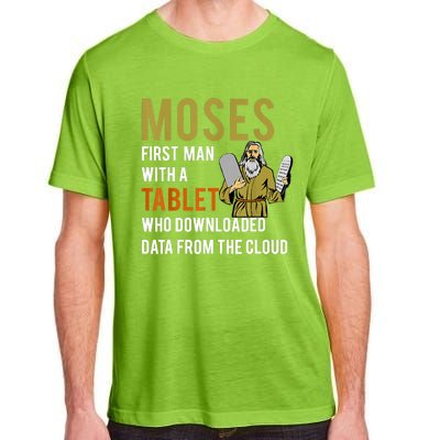 Funny Jewish Passover Moses Tablet Data Cloud Computing Adult ChromaSoft Performance T-Shirt