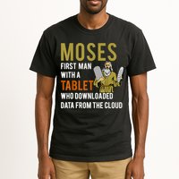 Funny Jewish Passover Moses Tablet Data Cloud Computing Tall T-Shirt