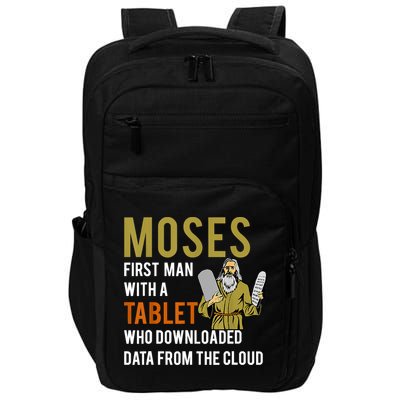 Funny Jewish Passover Moses Tablet Data Cloud Computing Impact Tech Backpack