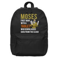 Funny Jewish Passover Moses Tablet Data Cloud Computing 16 in Basic Backpack