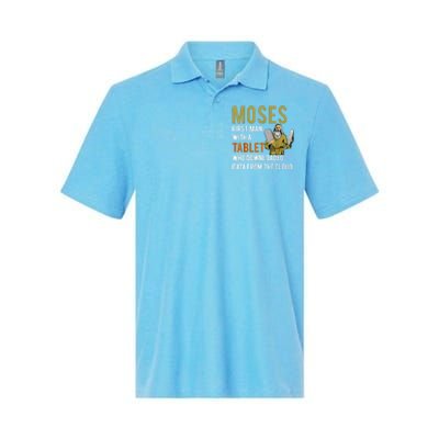 Funny Jewish Passover Moses Tablet Data Cloud Computing Softstyle Adult Sport Polo