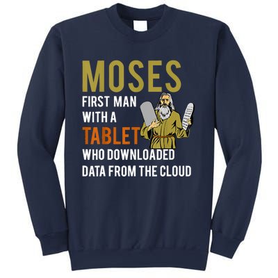 Funny Jewish Passover Moses Tablet Data Cloud Computing Sweatshirt