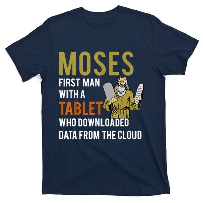 Funny Jewish Passover Moses Tablet Data Cloud Computing T-Shirt