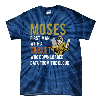 Funny Jewish Passover Moses Tablet Data Cloud Computing Tie-Dye T-Shirt