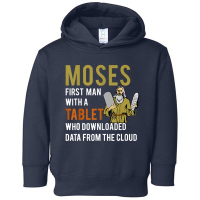 Funny Jewish Passover Moses Tablet Data Cloud Computing Toddler Hoodie