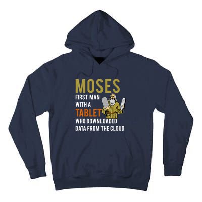 Funny Jewish Passover Moses Tablet Data Cloud Computing Tall Hoodie