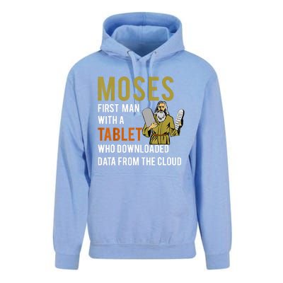 Funny Jewish Passover Moses Tablet Data Cloud Computing Unisex Surf Hoodie