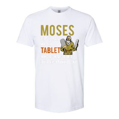 Funny Jewish Passover Moses Tablet Data Cloud Computing Softstyle CVC T-Shirt